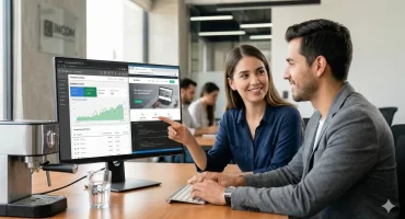 Consultores de Incom analizando el desarrollo de un sitio web y una campaña de Google Ads exitosa en Monterrey