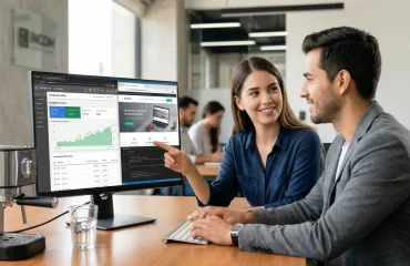 Consultores de Incom analizando el desarrollo de un sitio web y una campaña de Google Ads exitosa en Monterrey