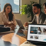 Equipo de diseño de páginas web de Incom trabajando en una estrategia de conversión