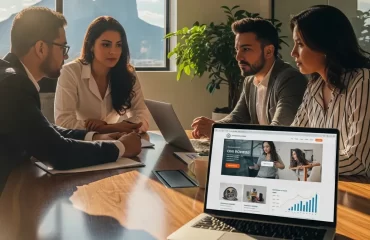 Equipo de diseño de páginas web de Incom trabajando en una estrategia de conversión